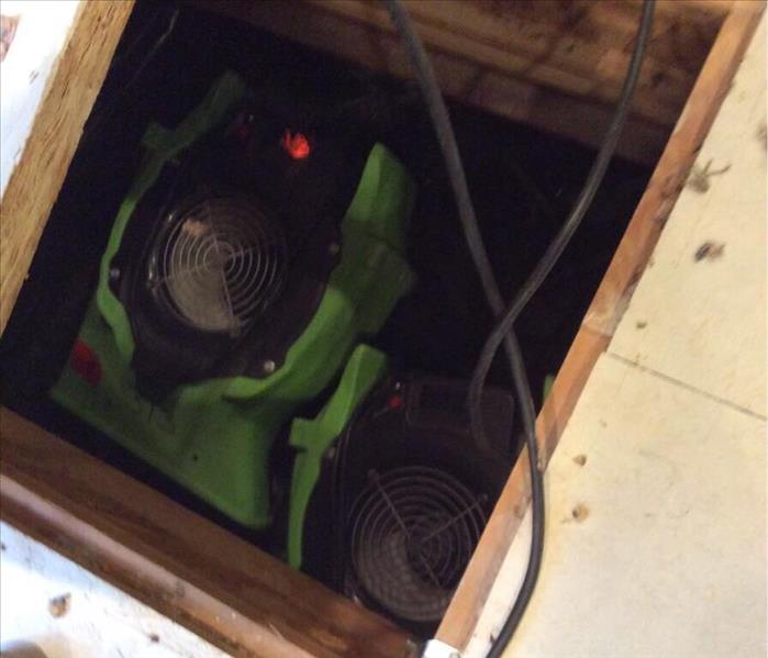 air movers place in crawl space