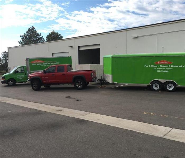 SERVPRO box truck and utility trailer