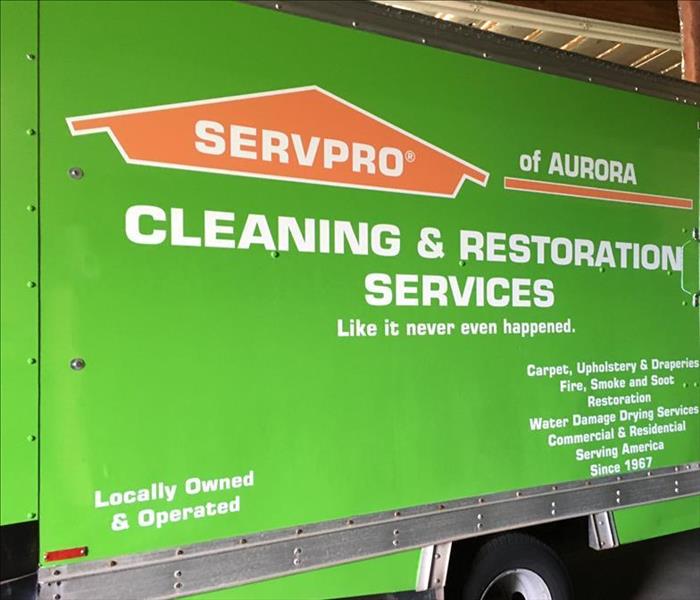 Green Servpro Cleaning truck