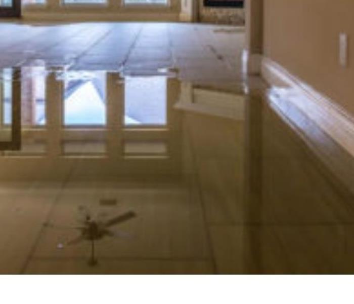water soaked tile floor